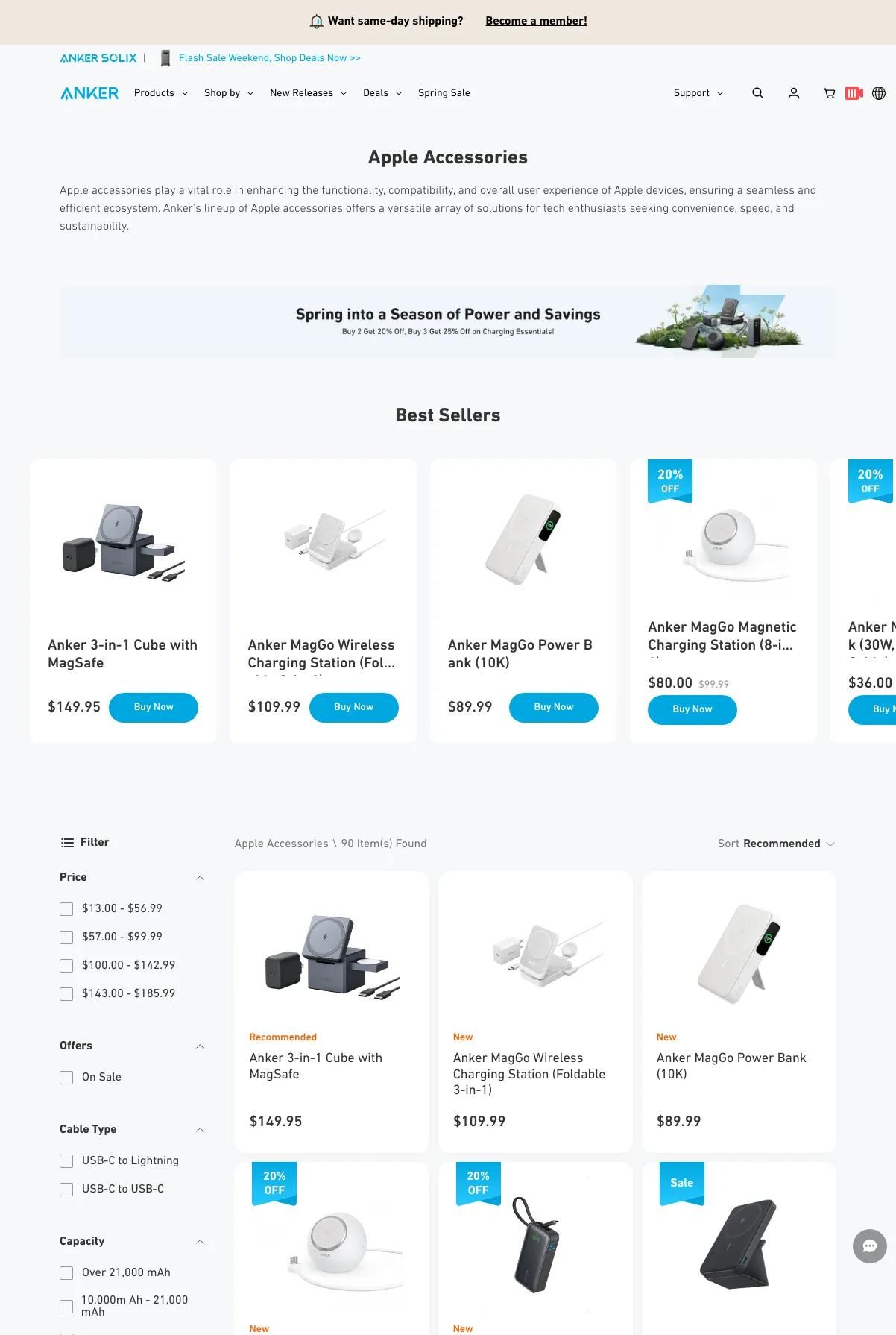 Screenshot 3 of Anker (Example Shopify Website)