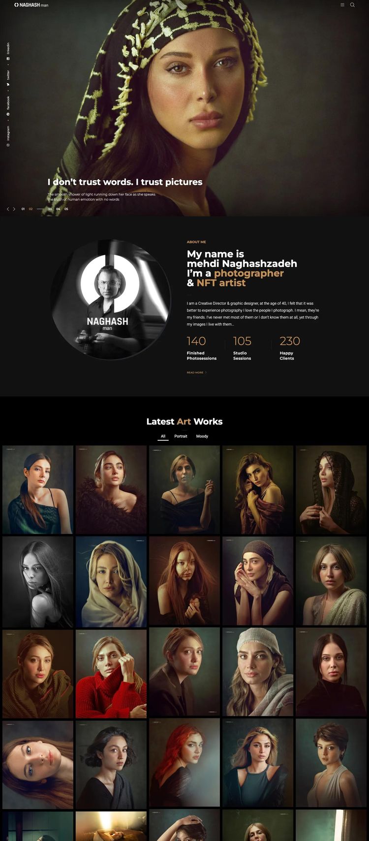 Screenshot 2 of Mehdi Naghashzadeh (Example WordPress Photography Website)