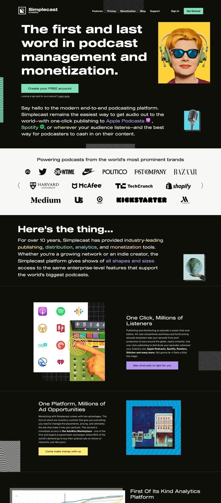 Screenshot 1 of Simplecast (Example HubSpot Podcast Website)