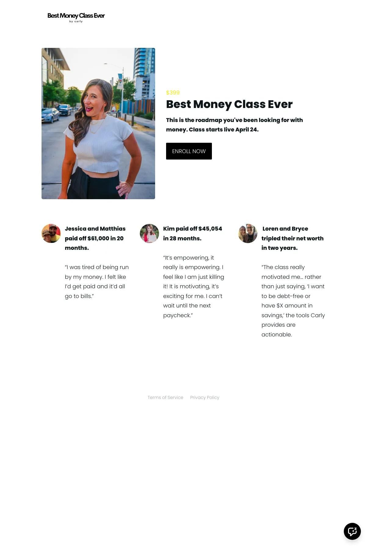 Screenshot 2 of Best Money Class Ever (Example Podia Website)