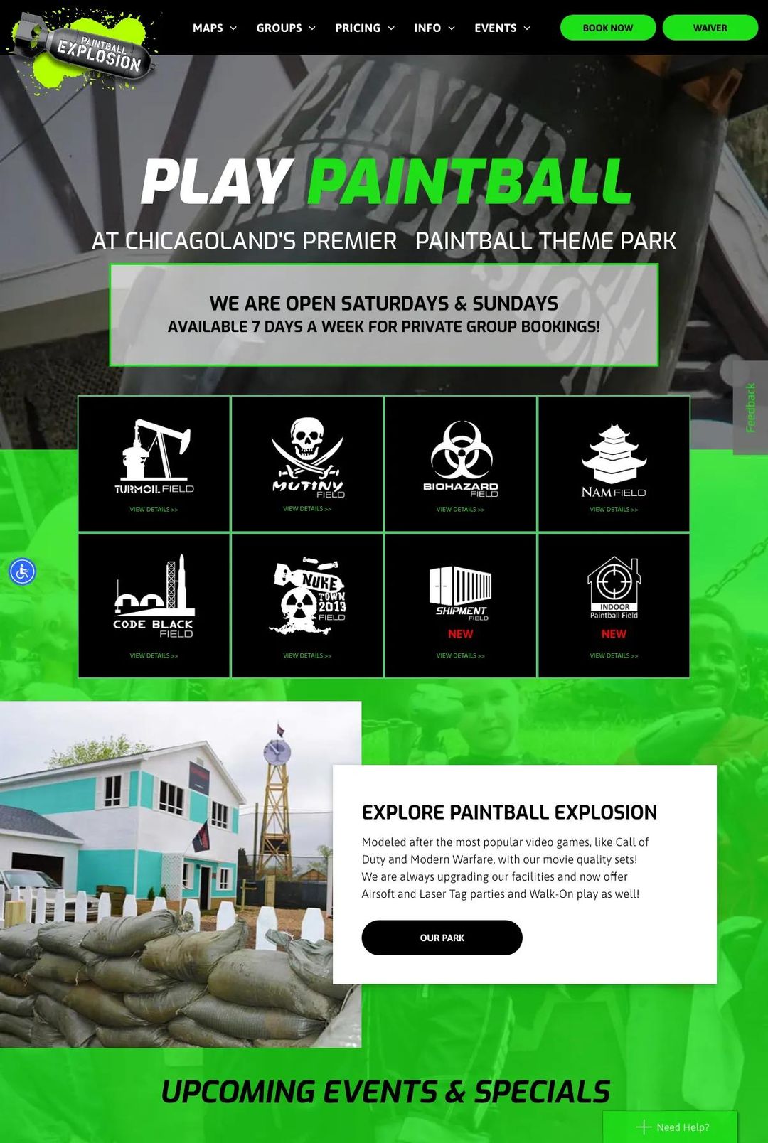 Screenshot 1 of Paintball Explosion (Example Duda Website)