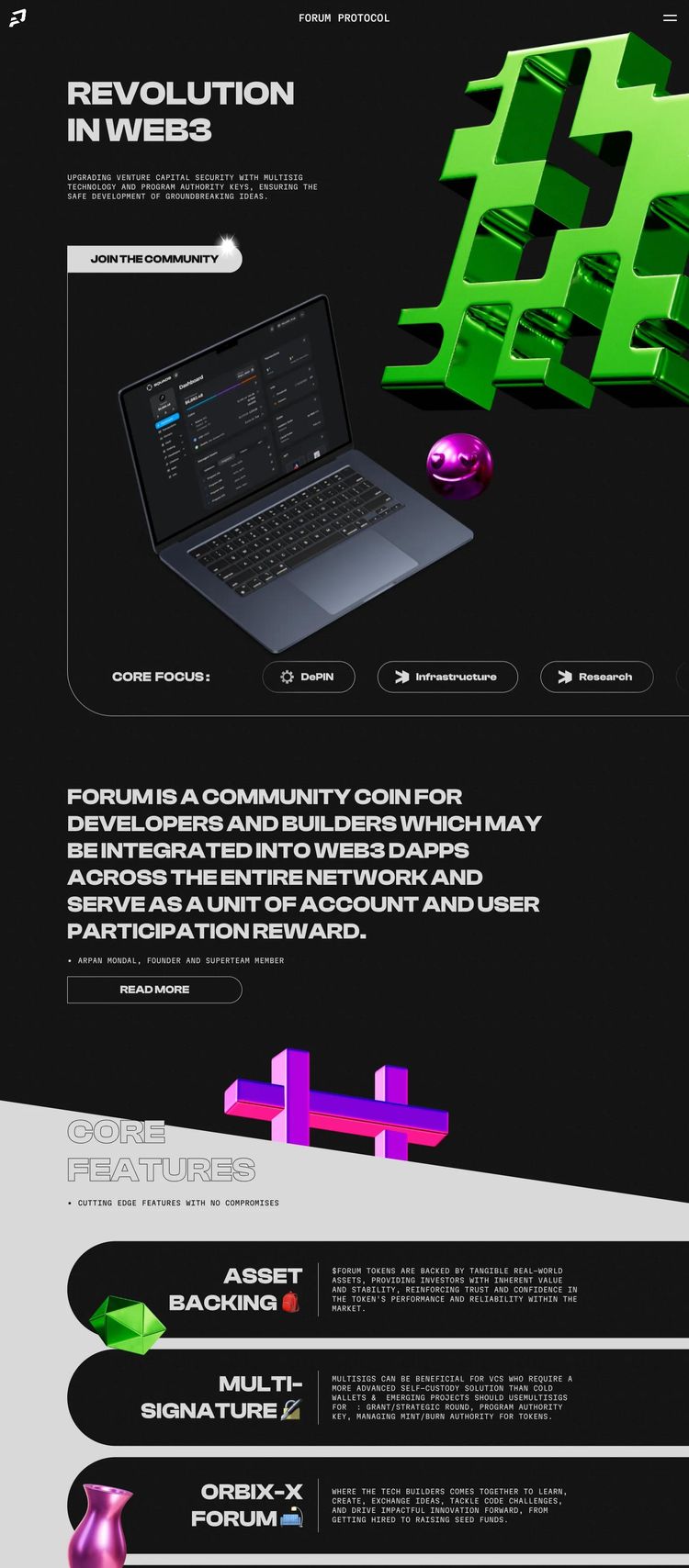 Screenshot 2 of Forum (Example Framer Cryptocurrency Website)
