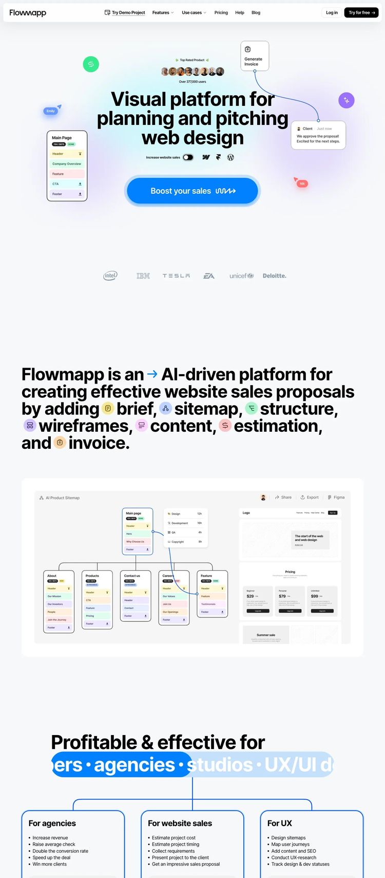 Screenshot 2 of Flowmapp (Example Webflow Productivity and Collaboration Website)