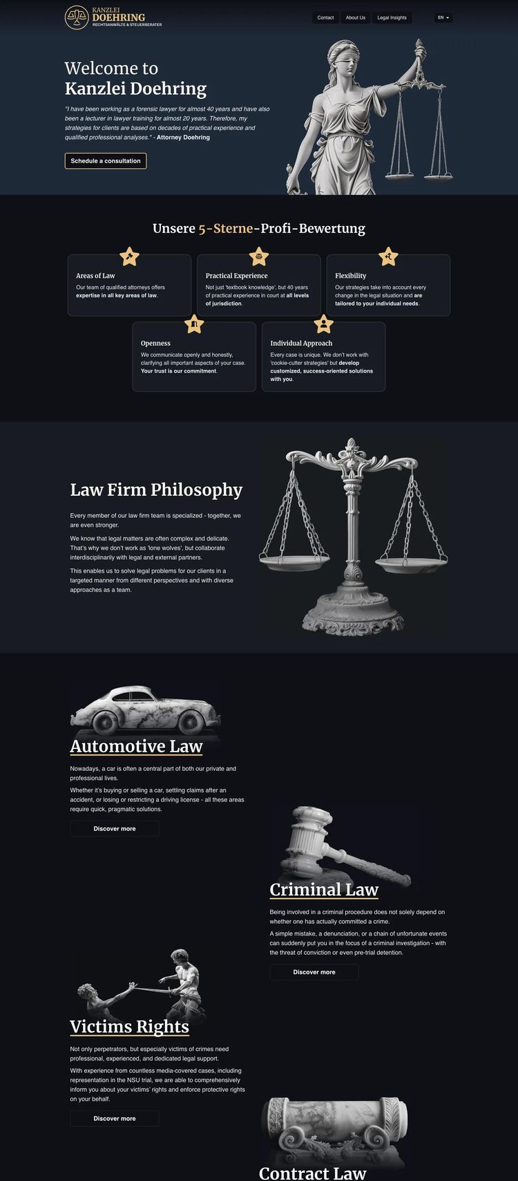 Screenshot 2 of Kanzlei Doehring (Example undefined Law Firm Website)