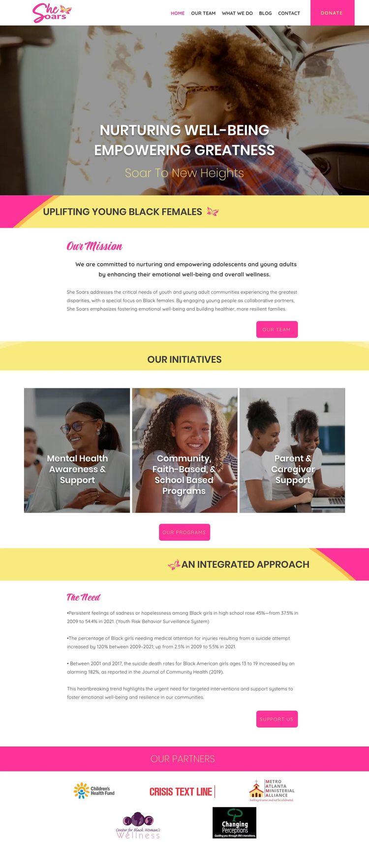 Screenshot 2 of She Soars (Example Squarespace Nonprofit Organization Website)