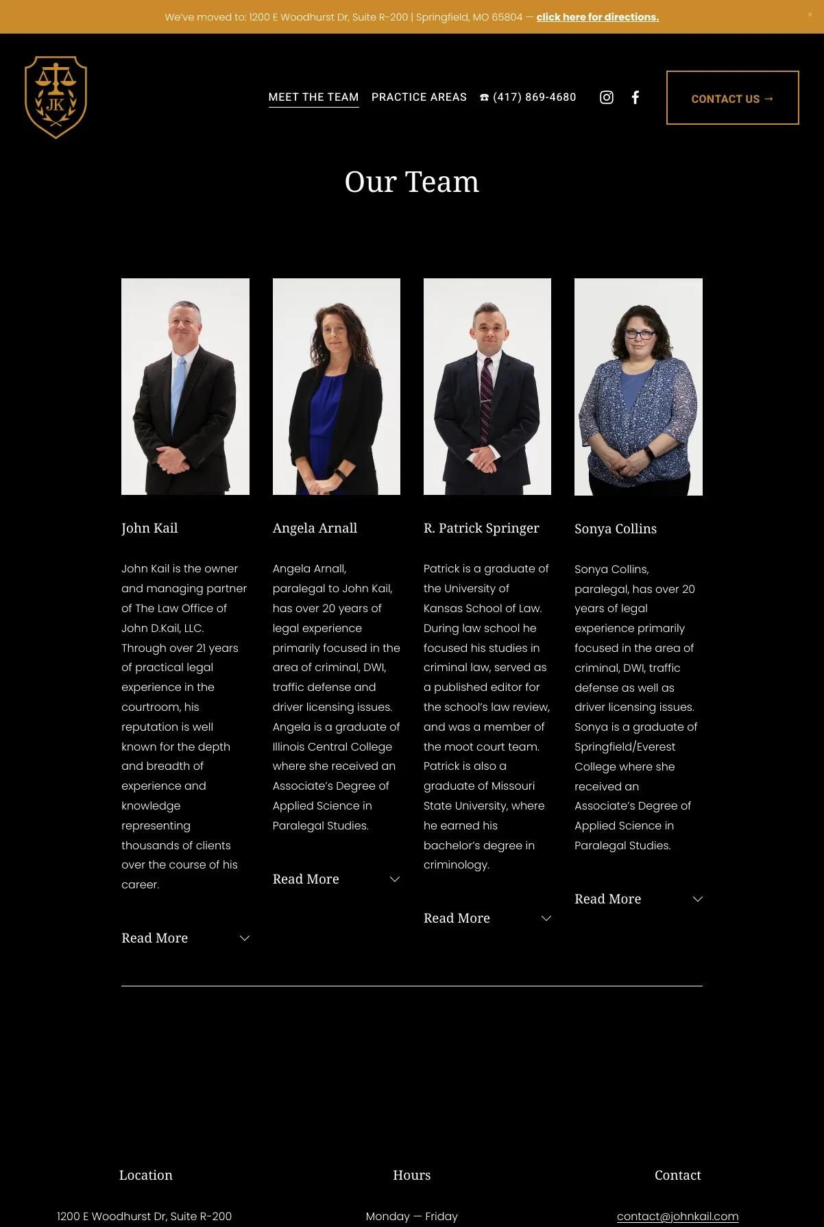 Screenshot 2 of John Kail Attorney At Law (Example Squarespace Law Firm Website)