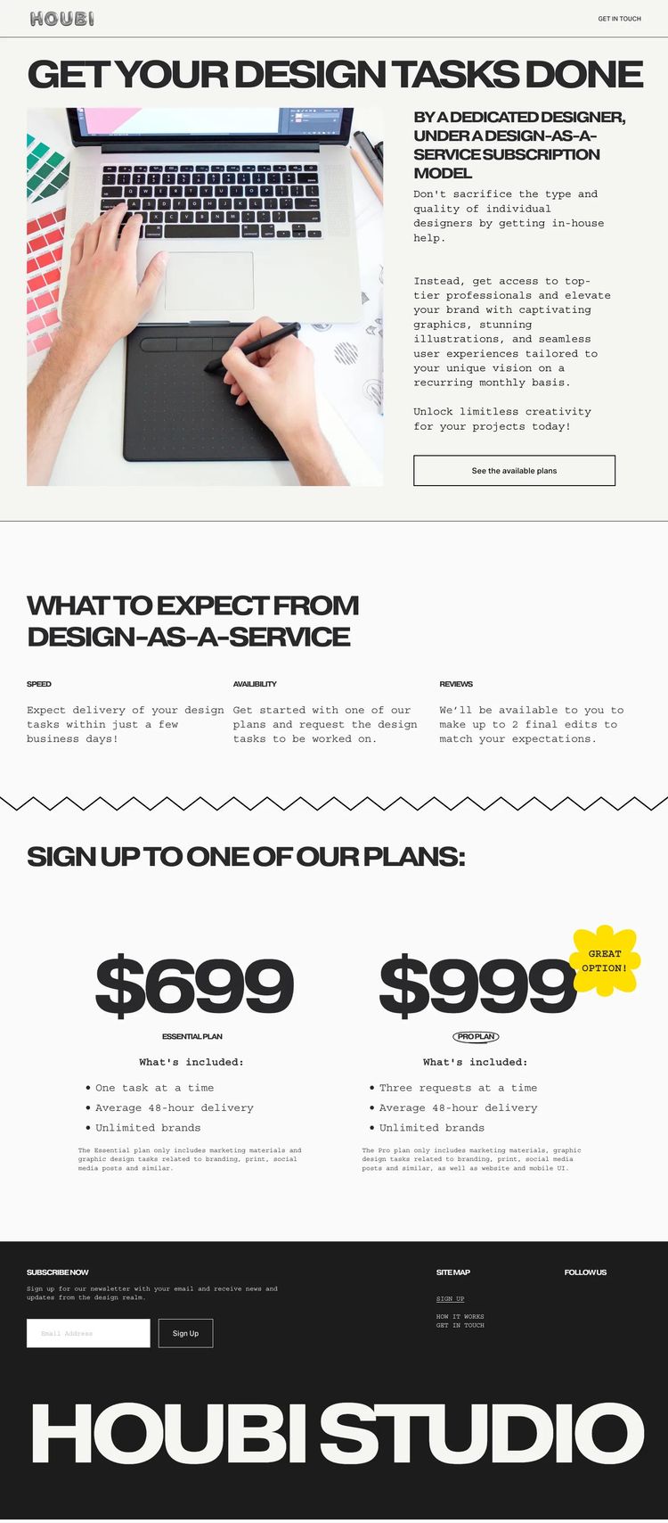 Screenshot 2 of Houbi Studio (Example Squarespace Design Agency/Studio Website)