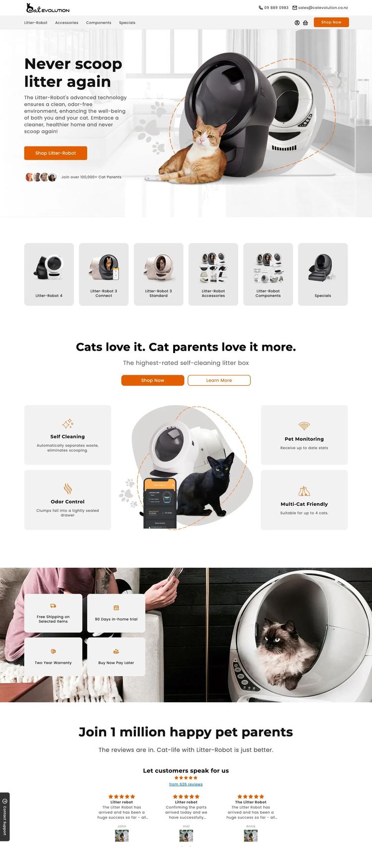 Screenshot 2 of Litter-Robot (Example Shopify Pet Website)