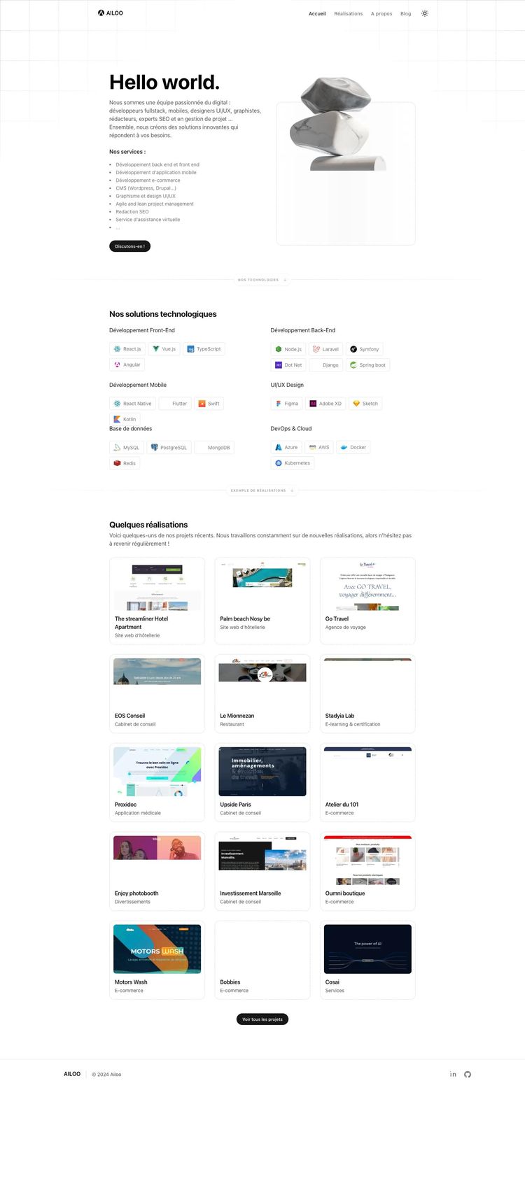 Screenshot 2 of AILOO (Example Astro Software Development Website)