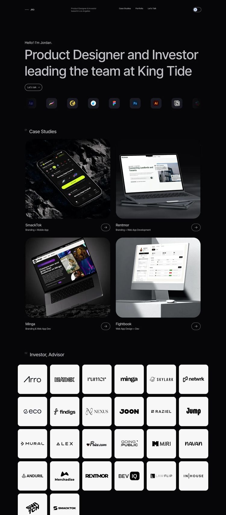 Screenshot 2 of JRO (Example Framer Design Agency/Studio Website)