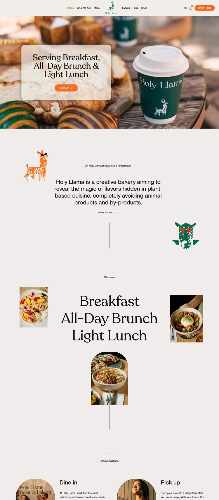 Screenshot 1 of Holy Llama (Example WordPress Bakery Website)