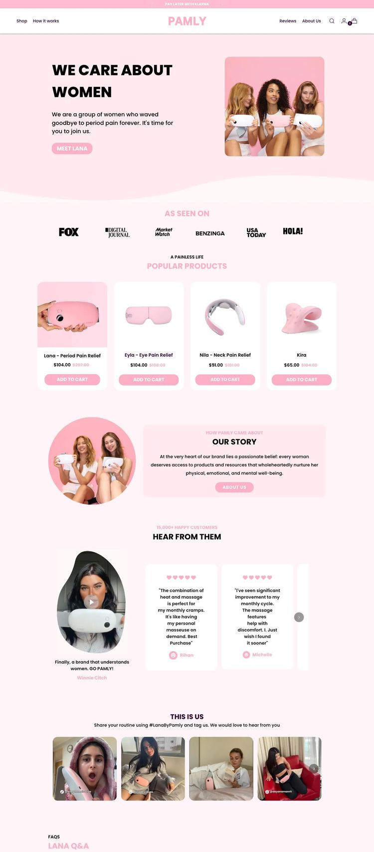 Screenshot 2 of Pamly (Example Shopify Alternative Medicine Website)