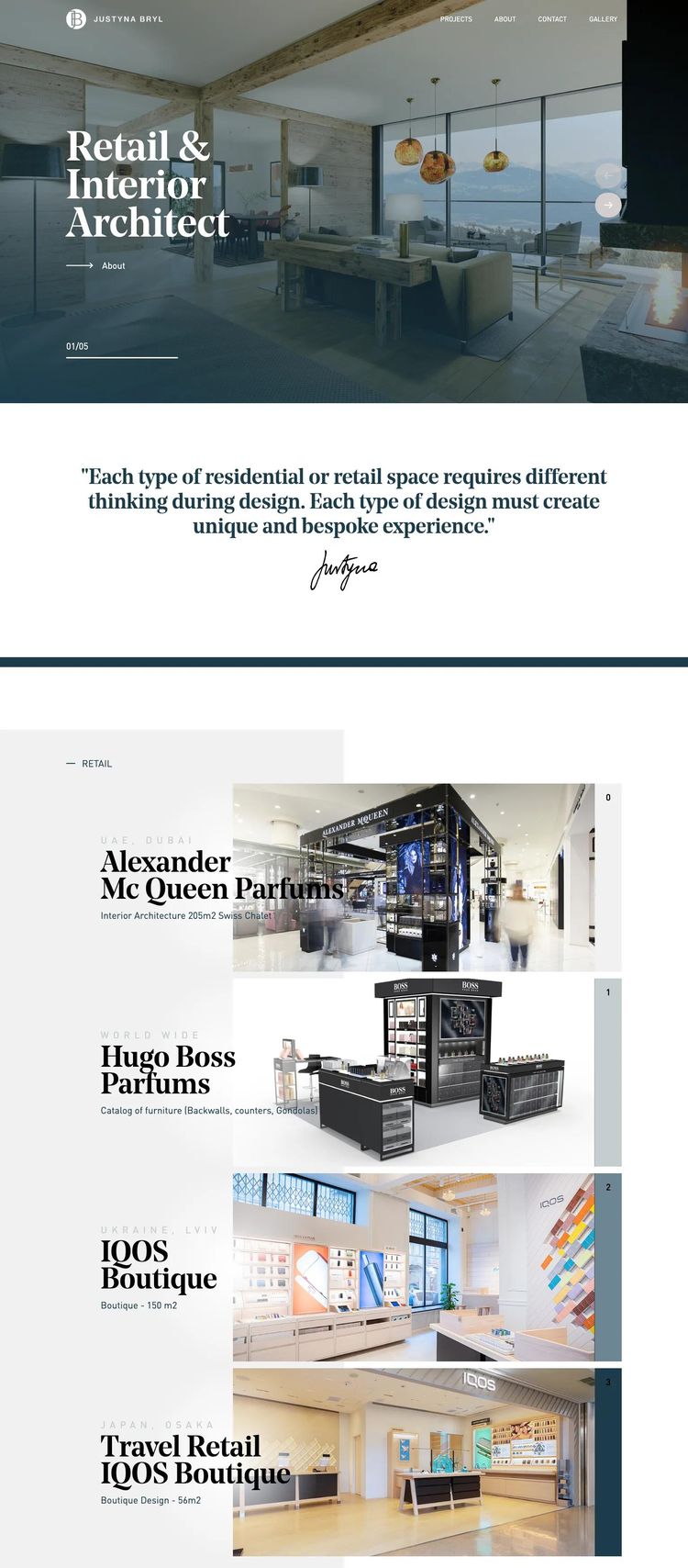 Screenshot 2 of Yust Interiors (Example Nuxt Interior Designer Website)
