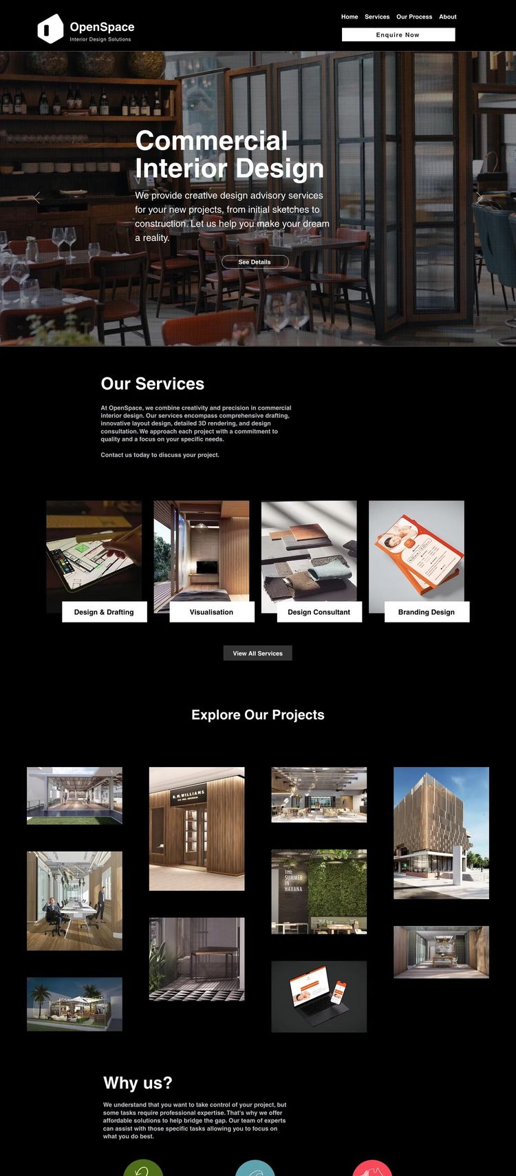 Screenshot 2 of OpenSpace (Example Wix Interior Designer Website)