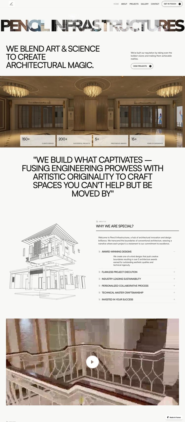 Screenshot 2 of Pencil Infrastructures (Example Framer Architect Website)