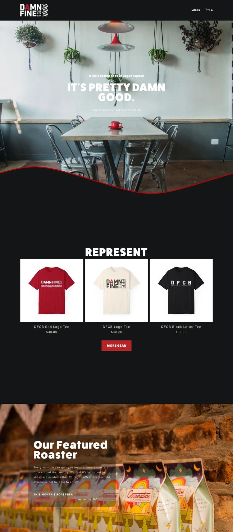 Screenshot 2 of Damn Fine Coffee Bar (Example Squarespace Coffee Shop/Café Website)