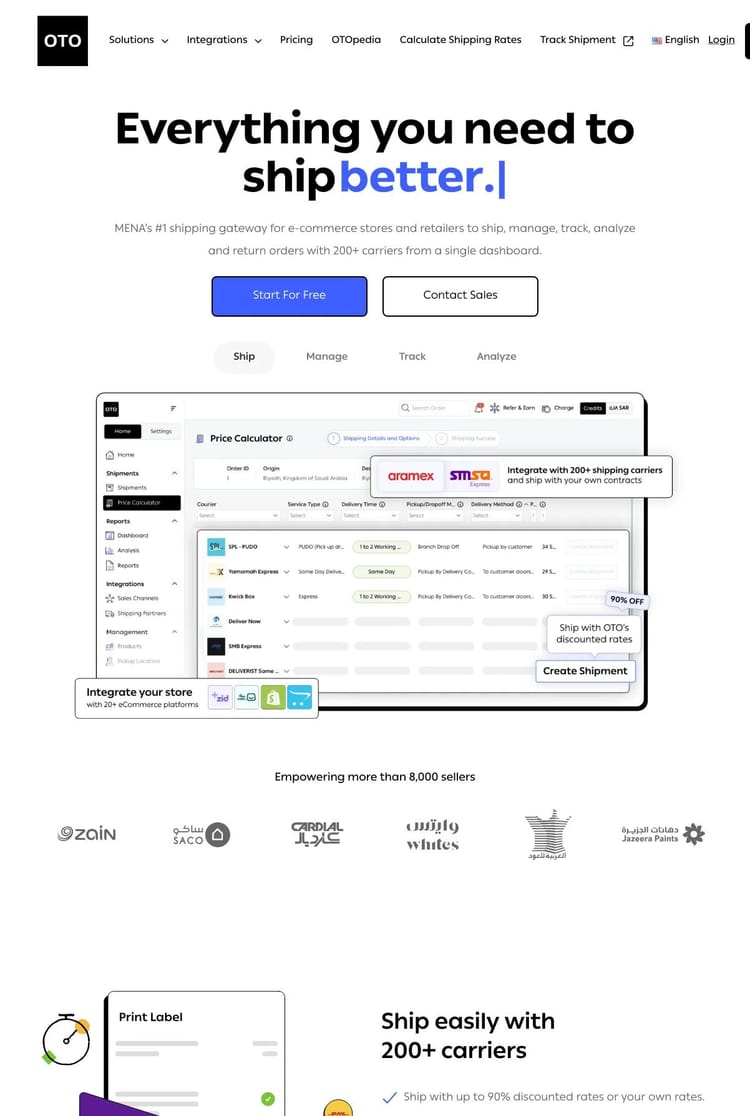 Screenshot 1 of OTO (Example Strikingly Website)