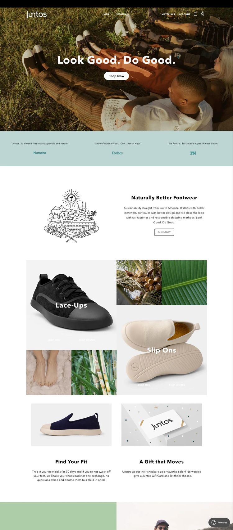Screenshot 1 of Juntos (Example Shopify Clothing/Fashion Website)