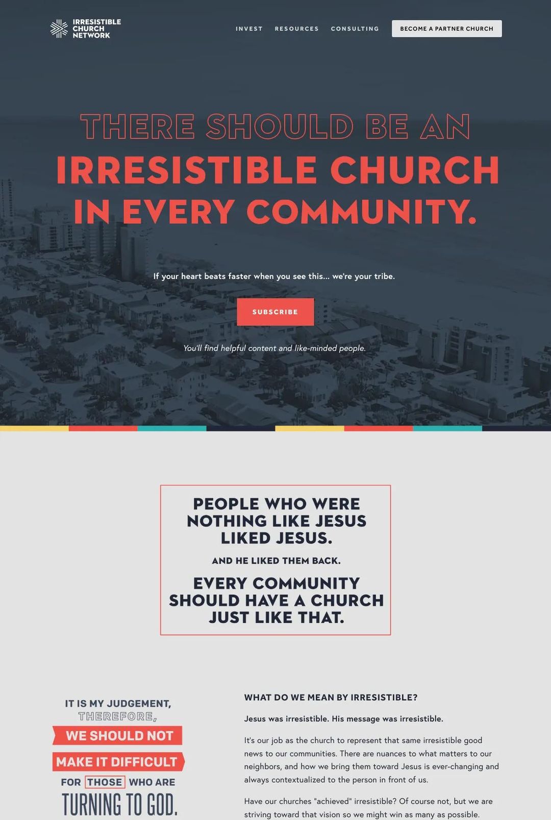 Screenshot 1 of Irresistible Church Network (Example Squarespace Church Website)