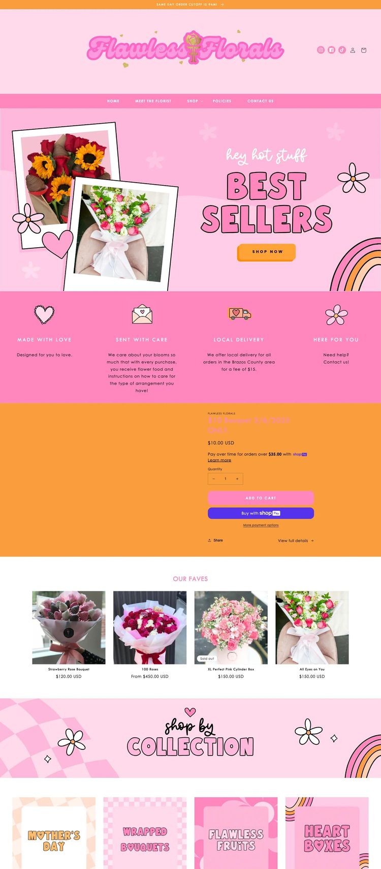 Screenshot 2 of Flawless Florals (Example Shopify Florist Website)