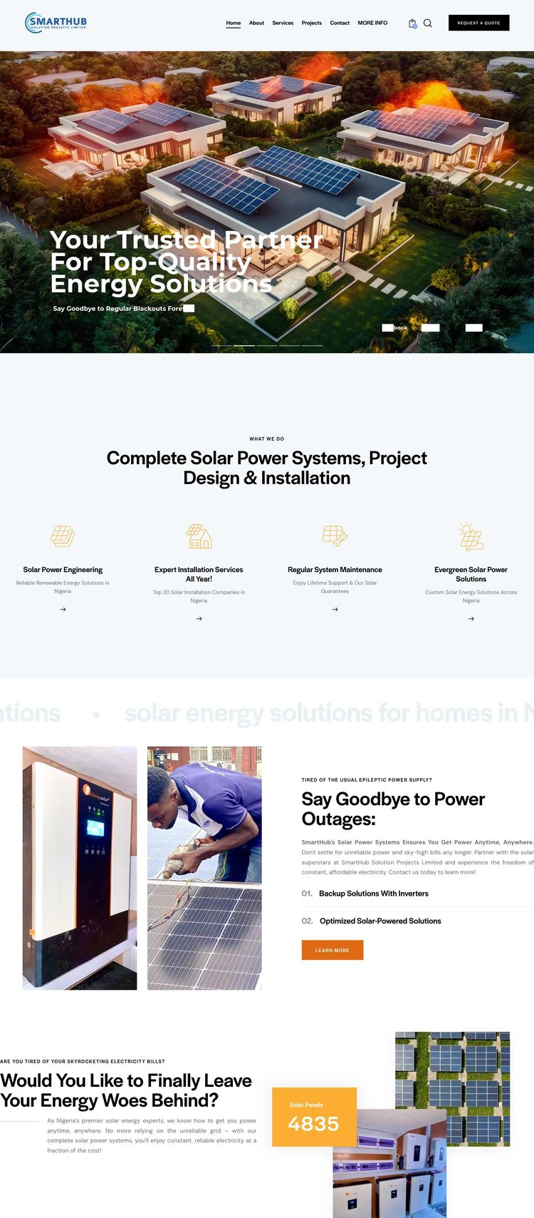 Screenshot 2 of SmartHub Solution Projects (Example WordPress Solar Website)