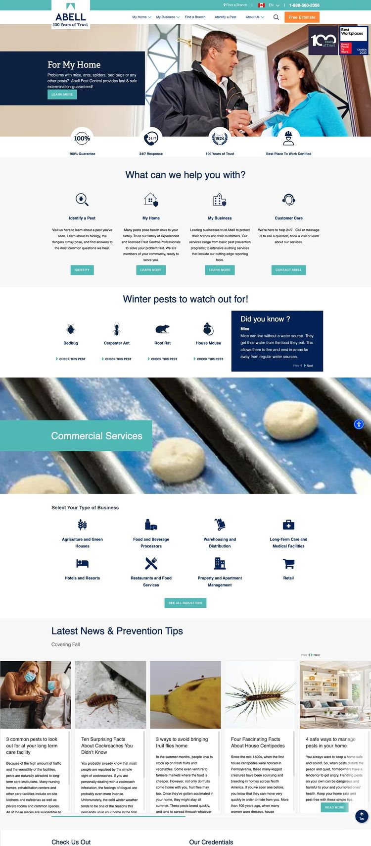 Screenshot 2 of Abell Pest Control (Example undefined Pest Control Website)