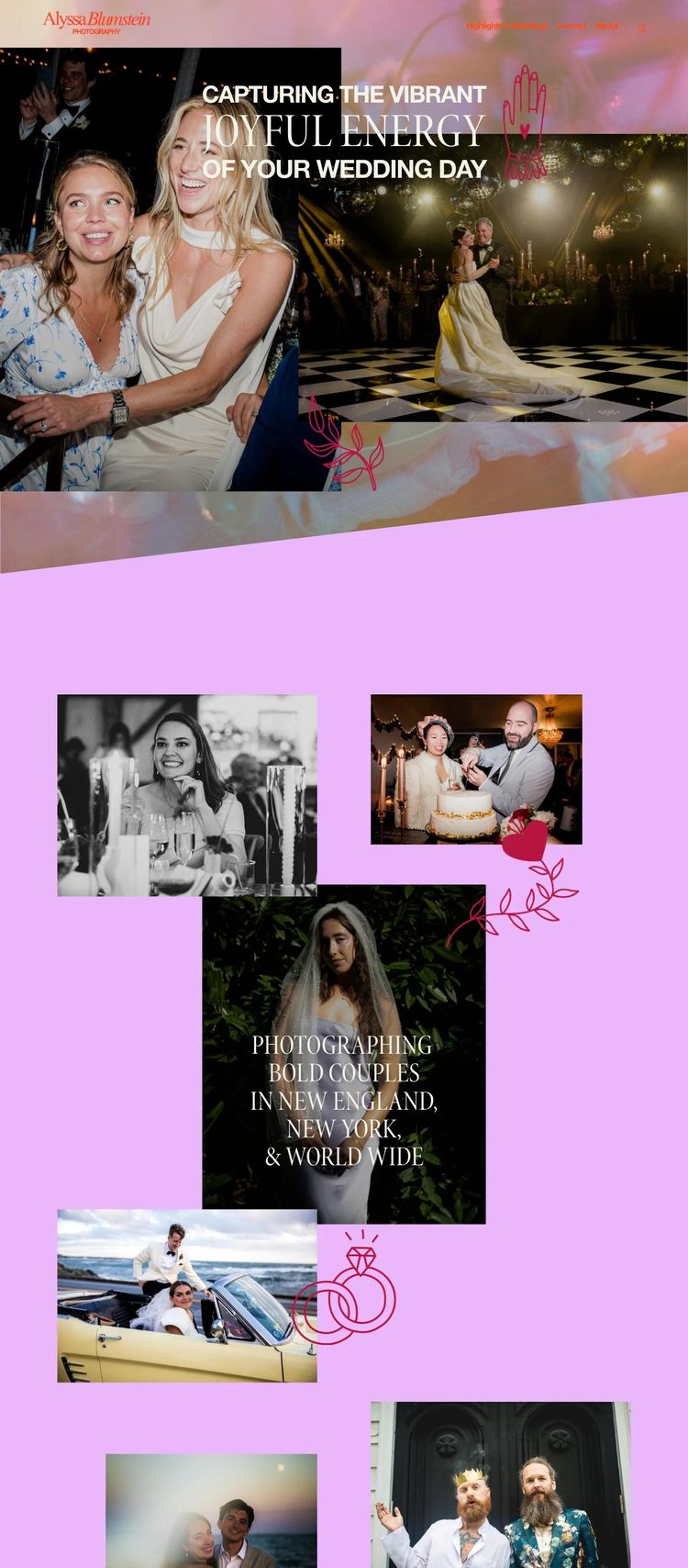 Screenshot 2 of Alyssa Blumstein Weddings (Example Squarespace Wedding Website)