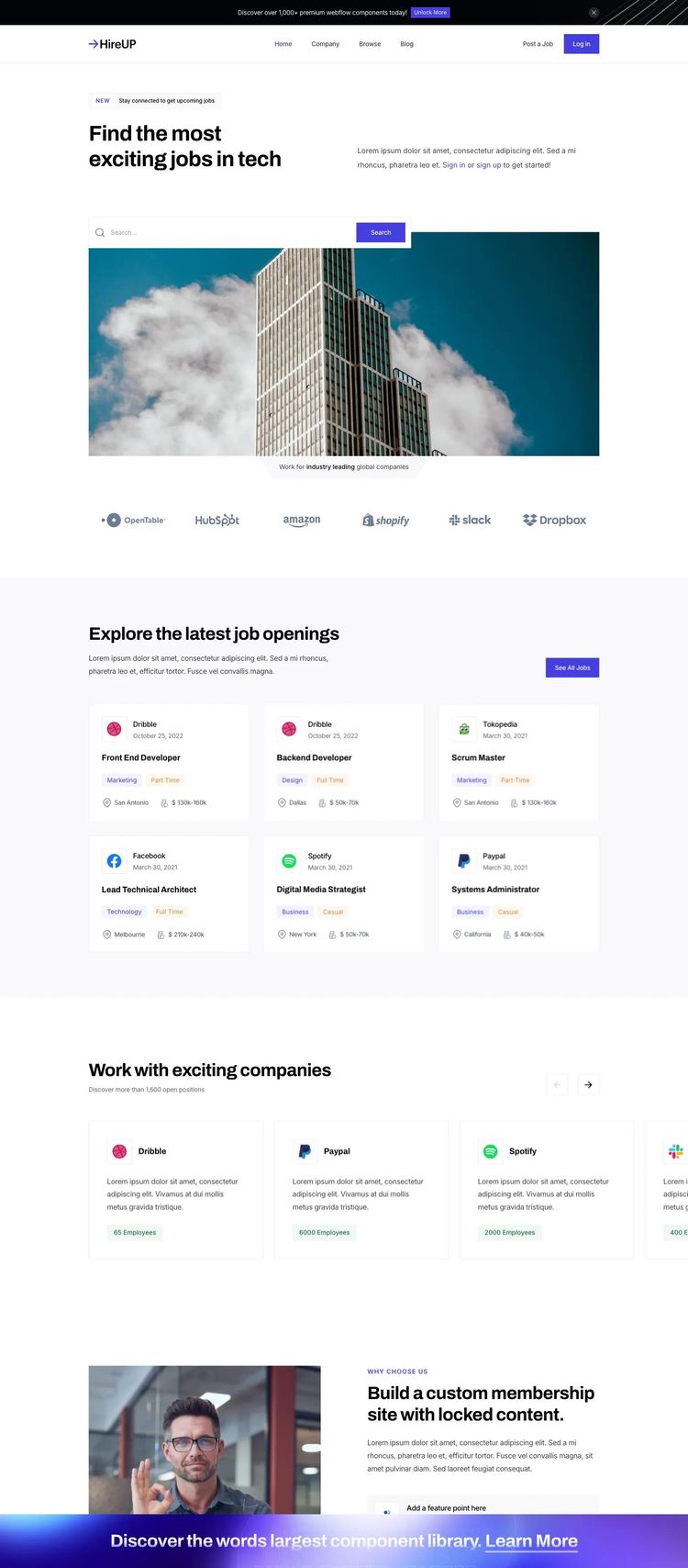 Screenshot 1 of HireUP Template