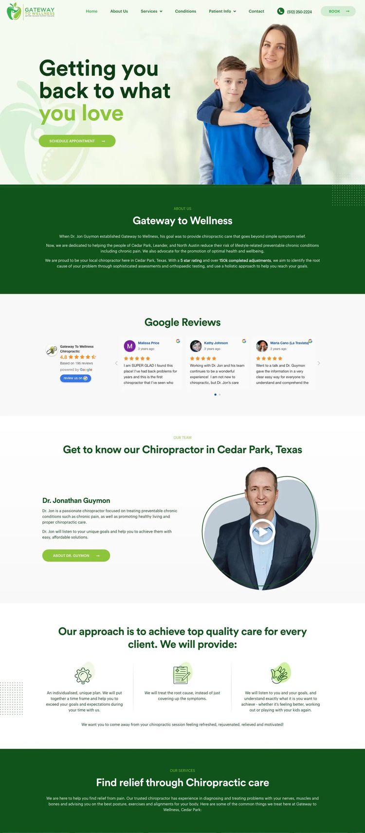 Screenshot 2 of Gateway to Wellness (Example WordPress Chiropractor Website)