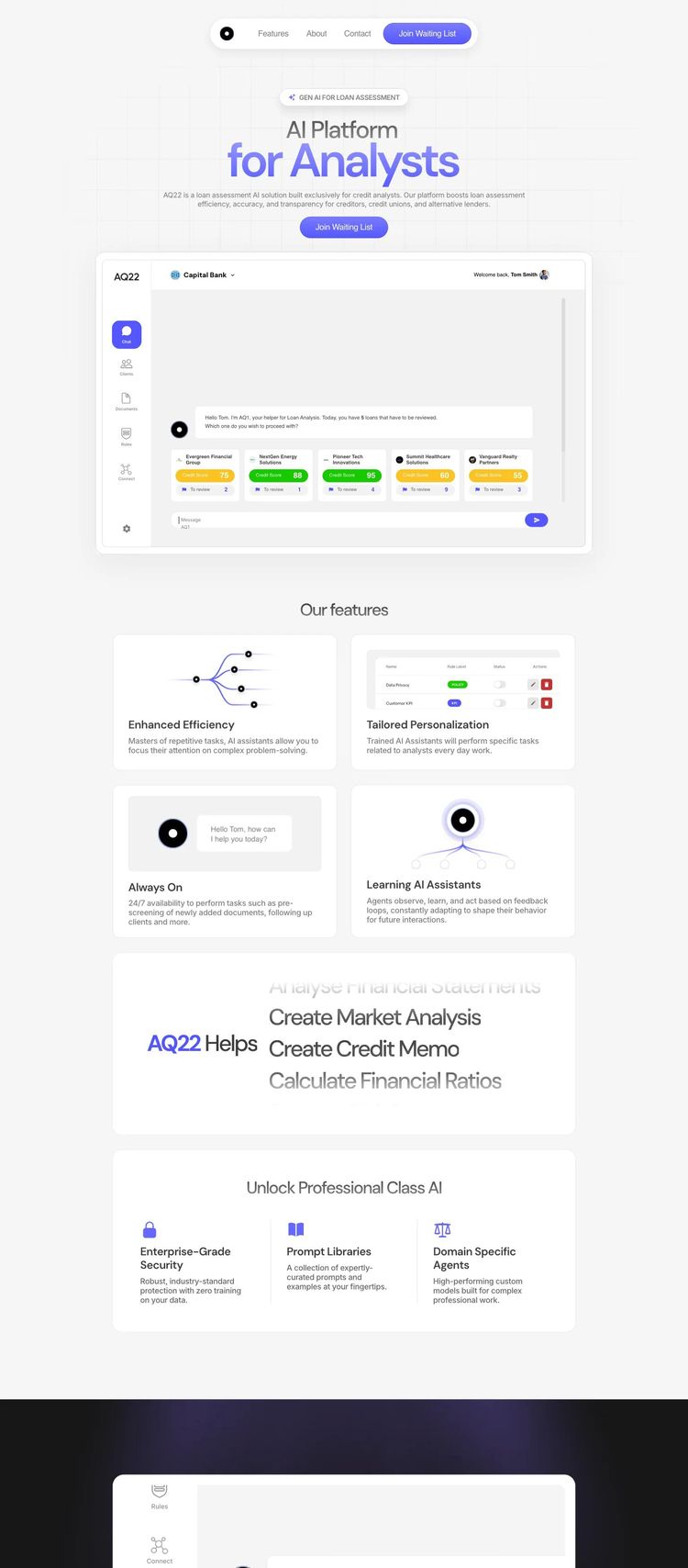 Screenshot 2 of AQ22 (Example Framer AI and Machine Learning Website)