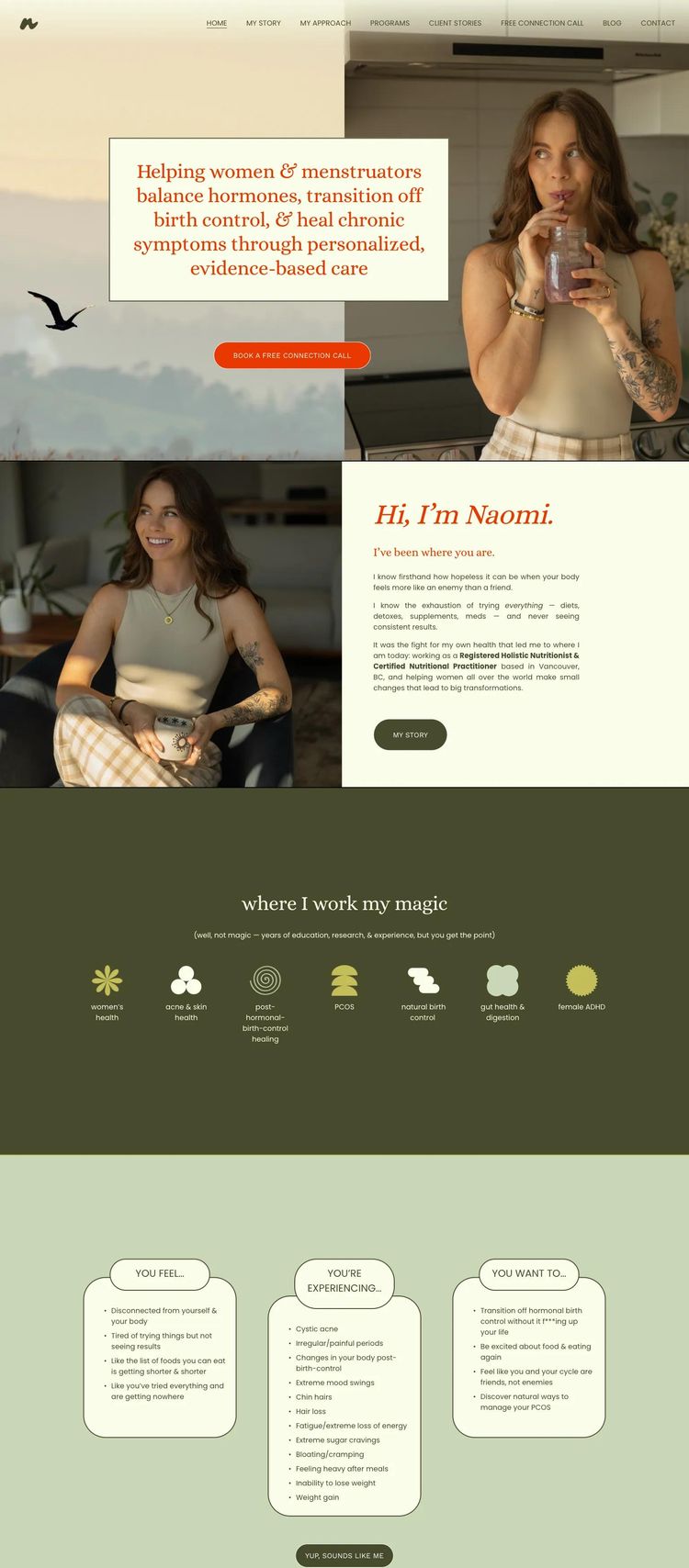 Screenshot 2 of Naomi the Nutritionist (Example Squarespace Alternative Medicine Website)