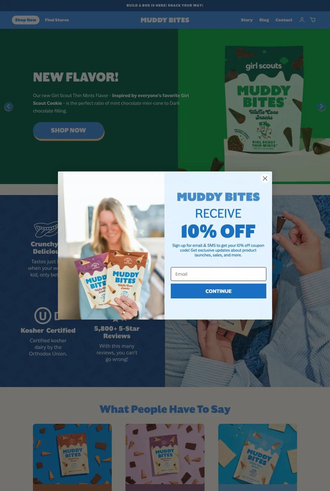 Screenshot 1 of Muddy Bites (Example Shopify Website)