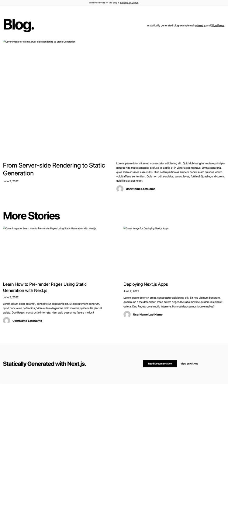 Screenshot 1 of Isr Blog With Next.js And Wordpress Template