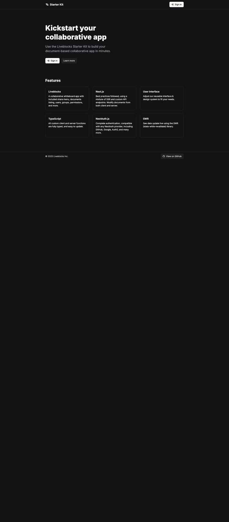 Screenshot 1 of Liveblocks Starter Kit Template