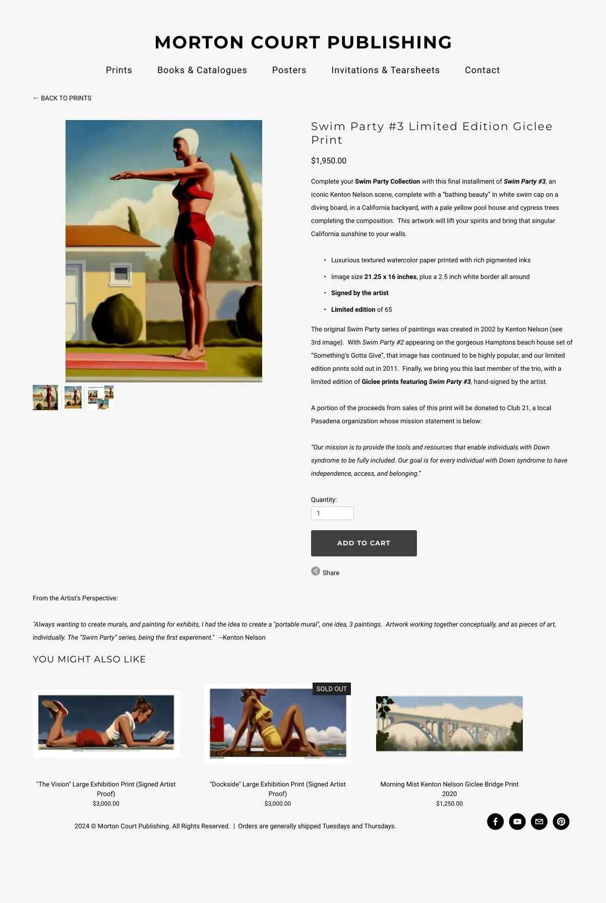 Screenshot 3 of Morton Court Publishing (Example Squarespace Artist Website)