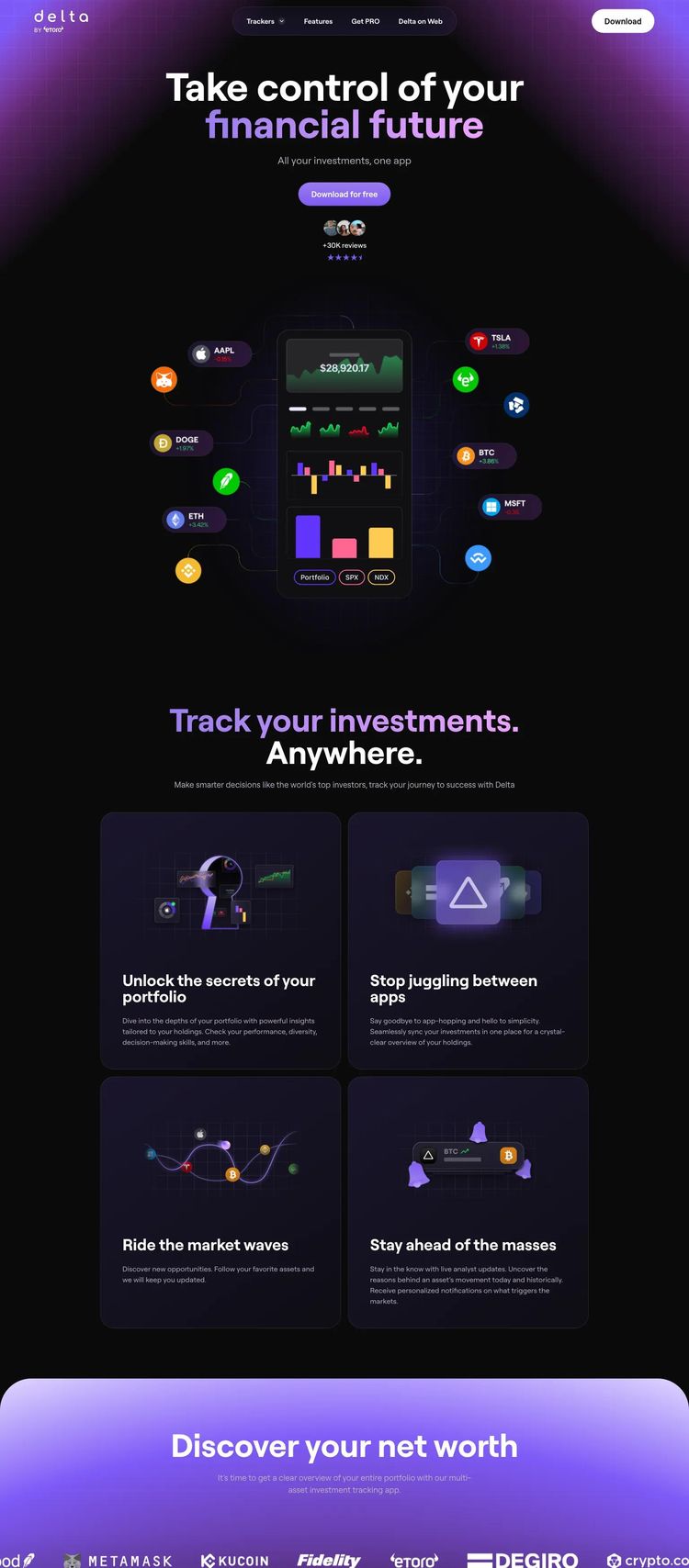 Screenshot 2 of Delta (Example Webflow Cryptocurrency Website)
