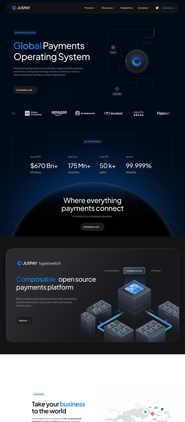 Screenshot 2 of Juspay (Example Astro Software Development Website)