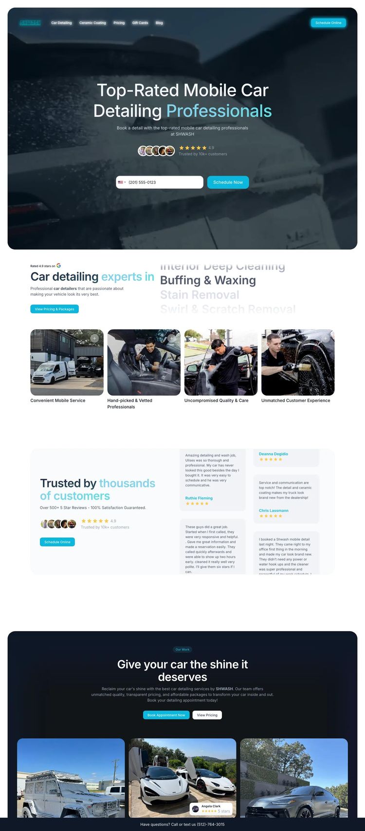 Screenshot 2 of SHWASH (Example Webflow Automotive Website)