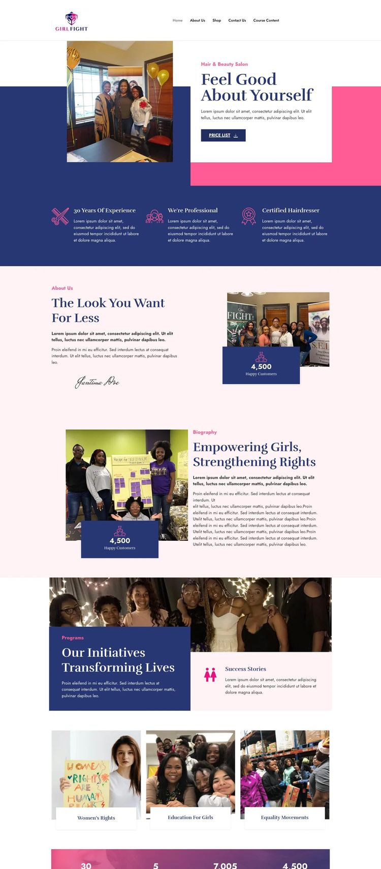 Screenshot 2 of X Hair & beauty salon (Example WordPress Beauty Salon Website)