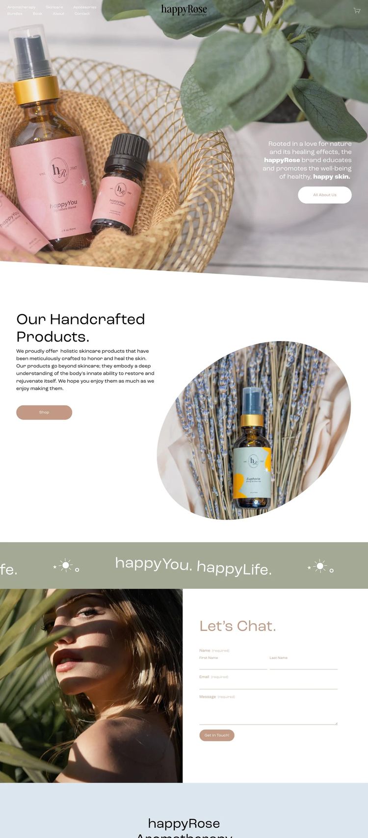 Screenshot 2 of happyRose (Example Squarespace Beauty Products Website)
