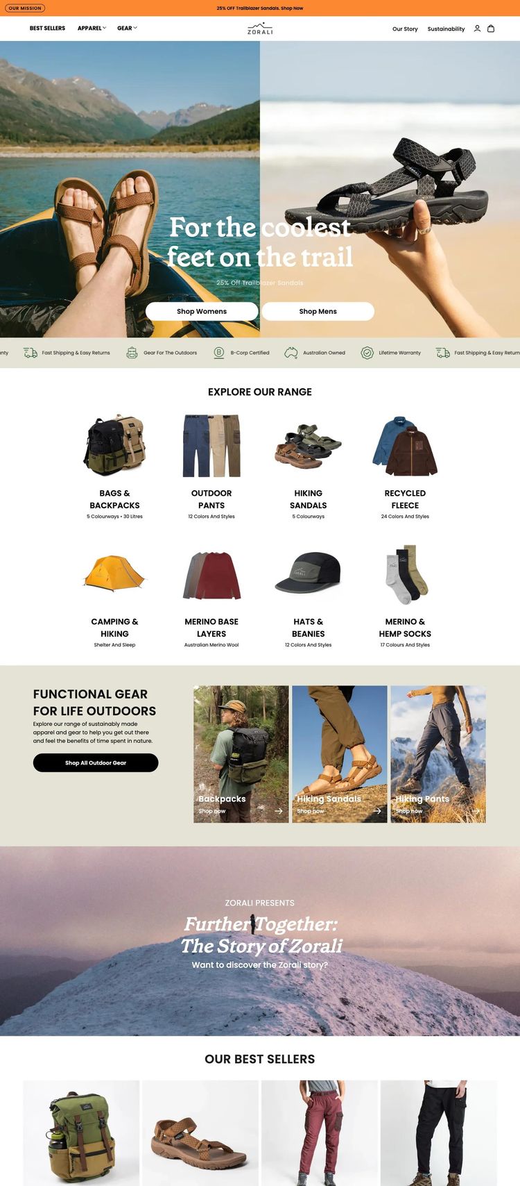 Screenshot 2 of Zorali (Example Squarespace Ecommerce (General) Website)
