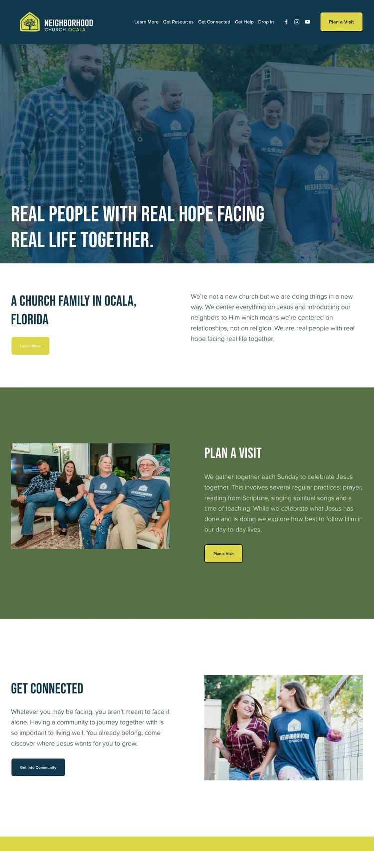Screenshot 1 of Neighborhood Church Ocala (Example Squarespace Church/Religious Organization Website)