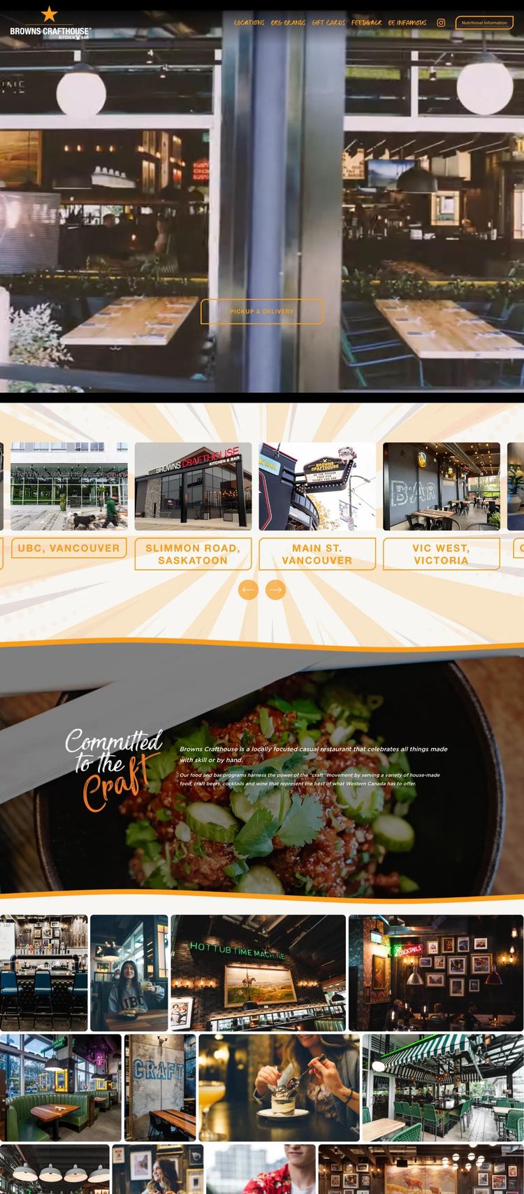 Screenshot 1 of Browns Crafthouse (Example Squarespace Restaurant Website)