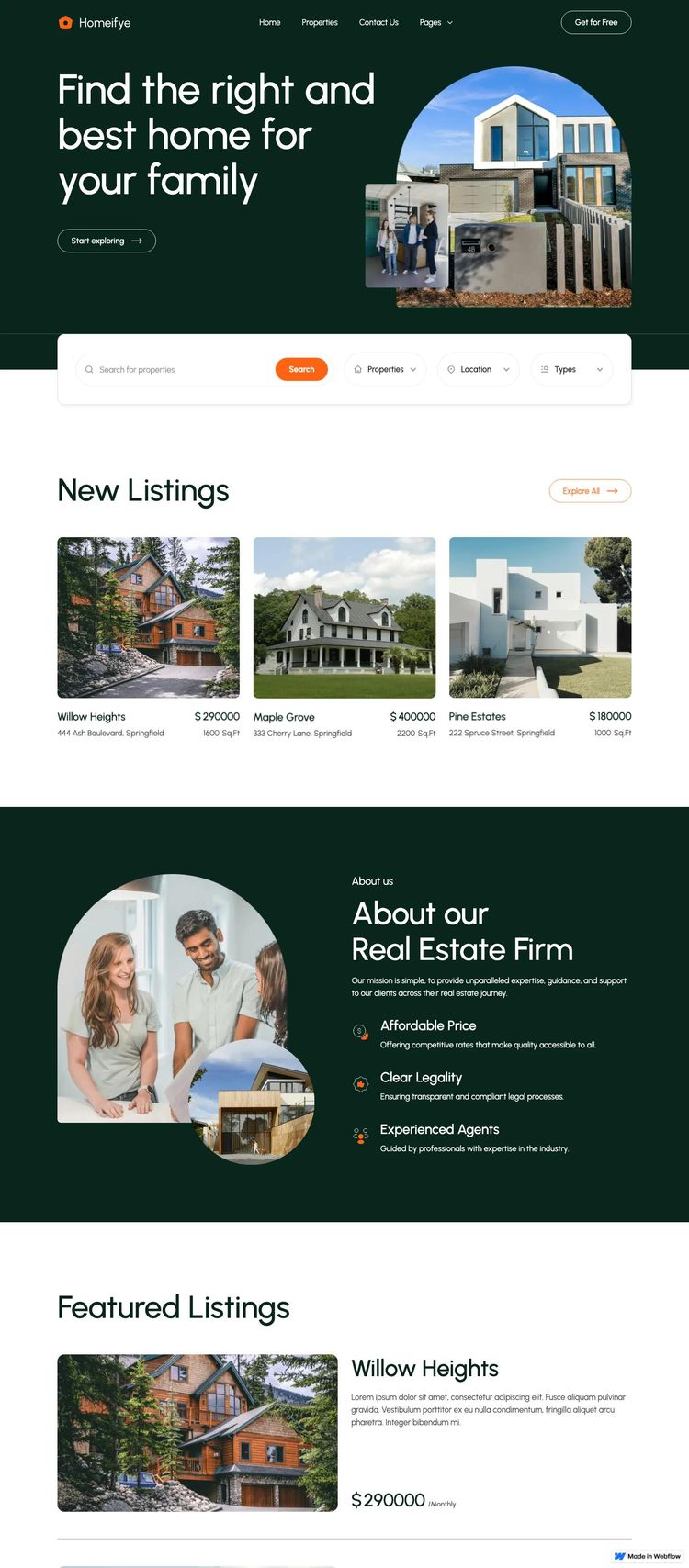 Screenshot 1 of Homeifye Template