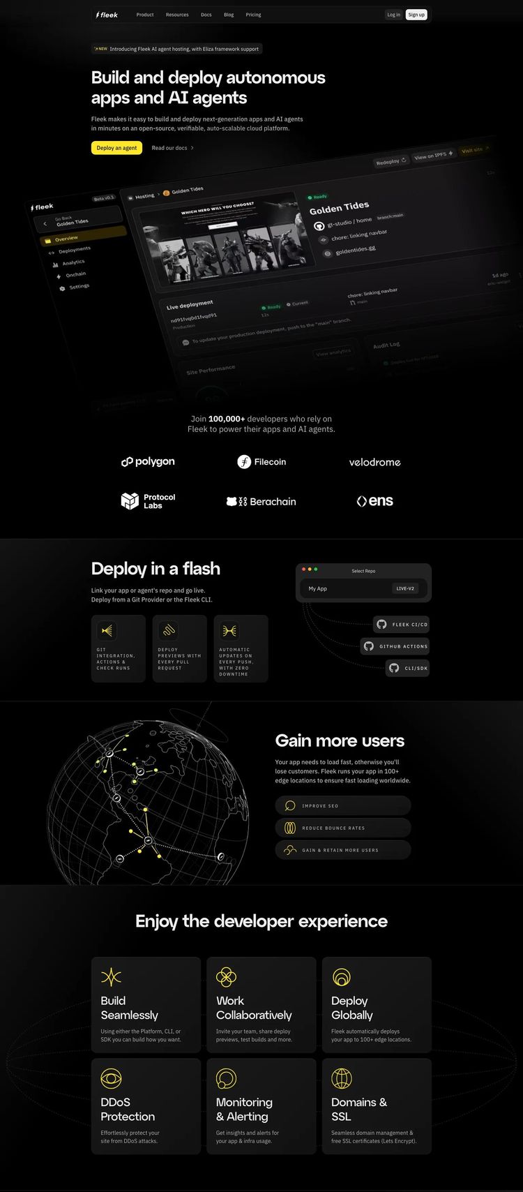 Screenshot 2 of Fleek (Example Astro Software Development Website)