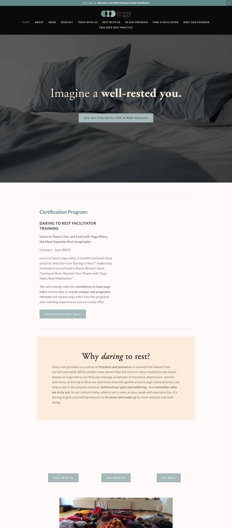 Screenshot 2 of Daring to Rest (Example Squarespace Online Course Creator Website)