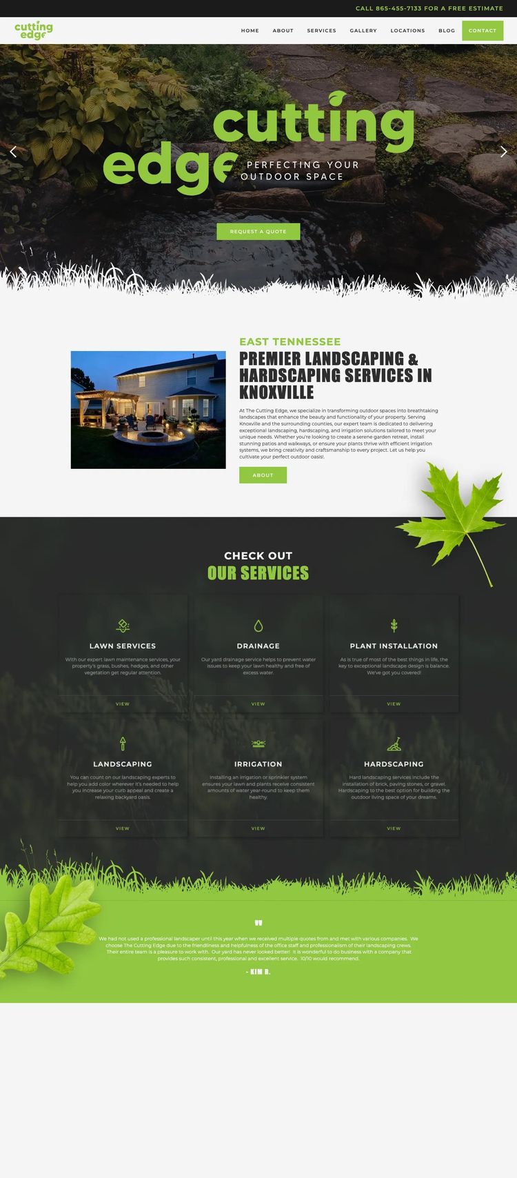 Screenshot 2 of The Cutting Edge (Example Webflow Lawn Care Website)