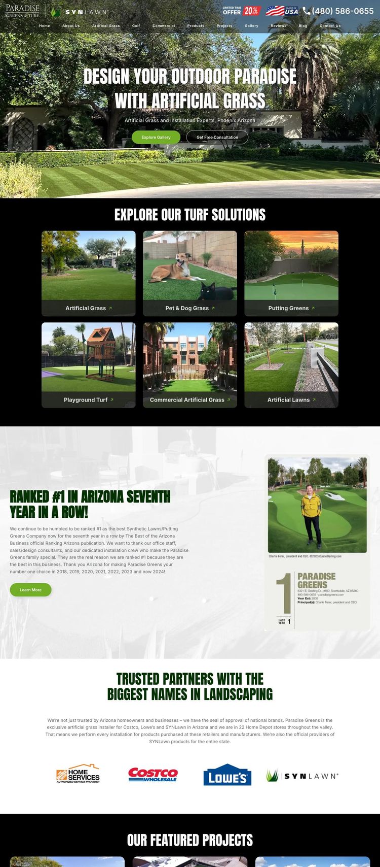 Screenshot 2 of Paradise Greens (Example WordPress Lawn Care Website)
