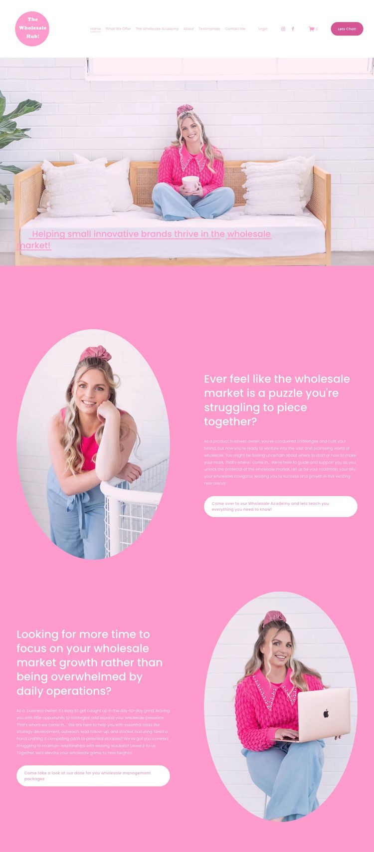 Screenshot 1 of Hey Hayleah (Example Squarespace Virtual Assistant Website)