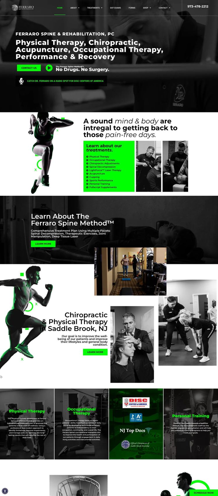 Screenshot 2 of Ferraro Spine (Example WordPress Health and Wellness Website)
